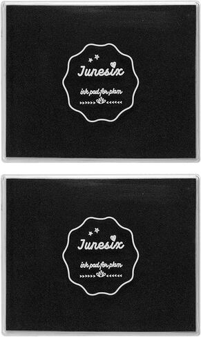 MECCANIXITY 2Pcs Large Black and Radiant Rose Ink Pad, 3.9x4.7 Inch Washable Stamp Pad for Hand Footprint, Rubber Stamps, Scrapbooking, Art Crafts Making in Kuwait