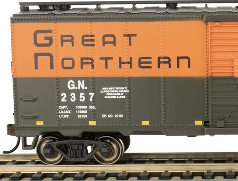 قطارات باخمان - سيارة صندوقية مقاس 40 قدمًا - Great Northern #2357 (أخضر وبرتقالي) - مقياس HO in Kuwait