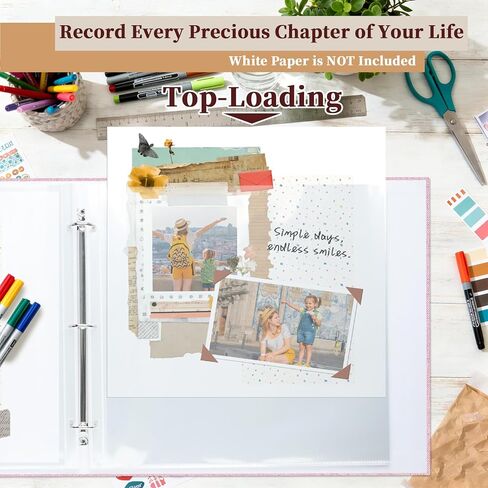 ألبوم صور قصاصات كبير مقاس 30.48 سم × 30.48 سم × 30.48 سم، سجل قصاصات بغطاء من الكتان مع 20 ورقة بأكمام بلاستيكية 40 صفحة، كتاب ذاكرة لحفلات الزفاف وأعياد الميلاد وأسرة الطفل (وردي) in Kuwait