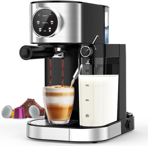 Espresso Machine 20 Bar, Super Compact Espresso Maker Stainless Steel with Touch Screen, Professional Coffee Machine, Automatic Milk Frother for Cappuccino in Saudi Arabia