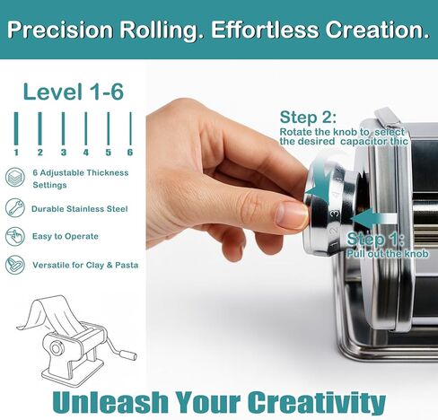 Electric Polymer Clay Roller Machine, Dual Mode Clay Press Machine with 6 Thickness Settings, 60W Motor, Includes 8 Embossing Tools & Clay Tools for Polymer Clay Earring Making in Saudi Arabia