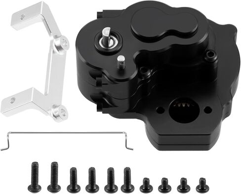 RCLIONS Complete Metal Transmission Case Center Gearbox with Brass Gear for 1/18 FMS FCX18 LC80 RC Crawler Car Upgrades Parts Accessories in Saudi Arabia