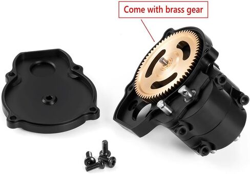 RCLIONS Complete Metal Transmission Case Center Gearbox with Brass Gear for 1/18 FMS FCX18 LC80 RC Crawler Car Upgrades Parts Accessories in Saudi Arabia