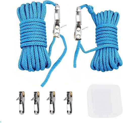 6 Pack Cam Buckle Cord Tensioners with 2 Paracords - Quick Adjust Rope Tightener for Outdoor Camping, Tarps, Tents, Canopy - Heavy Duty Metal Construction, Compatible with 3mm 4mm Rope (2+2) in Saudi Arabia
