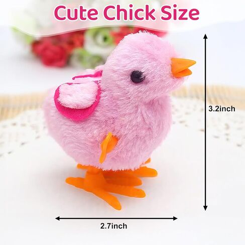 4 PCS Easter Wind Up Chick Toys Plush Jumping Bunny Toy Hopping Animals Clockwork Windup Rabbit Birthday Easter Basket Stuffers Party Favors for Kids Toddlers in Saudi Arabia