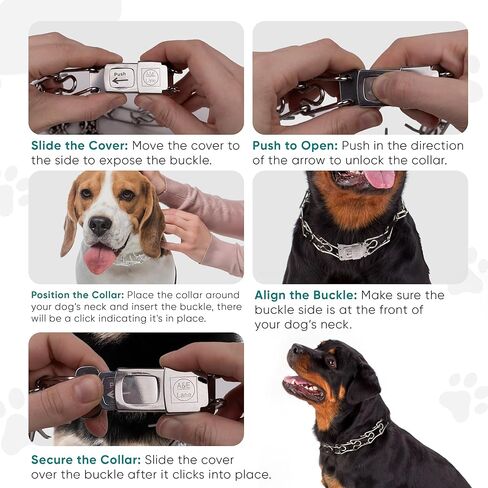 Prong Collar for Dogs - Easy Buckle Prong Collar - 3mm Stainless Steel No Pull Chain Collars - Quick Release Dog Collar - (14 to 20" Neck) Adjustable Dog Training Collars for Large to Medium Size Dogs in Saudi Arabia