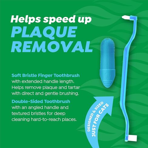 TropiClean Fresh Breath Cat Toothbrush and Toothpaste Kit, Cat Teeth Cleaning & Breath Freshener Solution, Complete Dental Care in Saudi Arabia