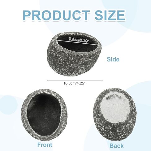 Reptile Food Bowl, Worm Water Dish Resin Pet Bowl Food Dish Anti Escape Feeder (4 in, Gray), Intended for Gecko/Scaled Pet/Amphibians/Spiders/Small Mammals in Saudi Arabia
