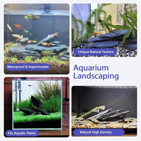 صخور الأردواز الطبيعية 2-4 بوصات صخور حوض السمك 5 رطل أحجار Aquascaping لحوض السمك تررم الزواحف ديكور الموائل Vivariums Paludariums بونساي حدائق خرافية مصغرة in Kuwait