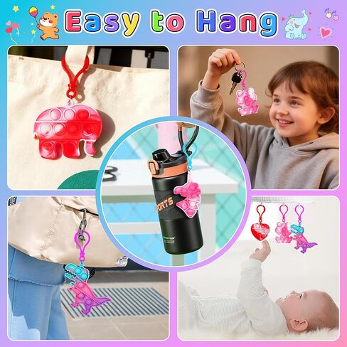 هدايا عيد الحب من كريولبو للأطفال 24 قطعة من سلاسل المفاتيح على شكل قلب بوب فيدجيت، ألعاب تخفيف التوتر الفقاعية مع بطاقات عيد الحب، هدايا تبادل الحفلات في الفصل الدراسي للأولاد والبنات والأطفال الصغار in Kuwait