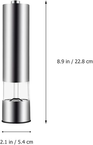 2pcs Electric Pepper Grinder Stainless Steel Electric Pepper Mill Set Battery-free Silver for Kitchen and Dining in Saudi Arabia