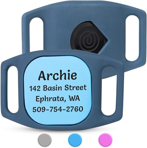 GoTags Designed for Life360 Personalized Dog Collar Holder Tile Mate Tracker, Lost Pet ID GPS for Cat Collar with Custom Text and Number, Silicone Safety Accessories for Tile Tracker Finder (Large) in Saudi Arabia