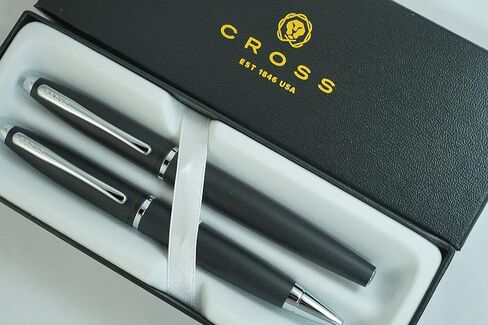 A.T. Cross Cross Matte Black Selectip Gel Ink Medium Point Calais Rollerball Pen and Ballpoint Pen Luxury gift Set in Saudi Arabia
