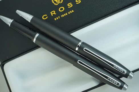 A.T. Cross Cross Matte Black Selectip Gel Ink Medium Point Calais Rollerball Pen and Ballpoint Pen Luxury gift Set in Saudi Arabia