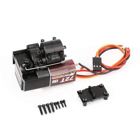 مجموعة محرك RCAWD Alum SCX24 2 سرعة نقل 72T 130 لسلسلة ترقيات سلسلة محورية 1/24 SCX24 AX24 باللون الأسود in Kuwait