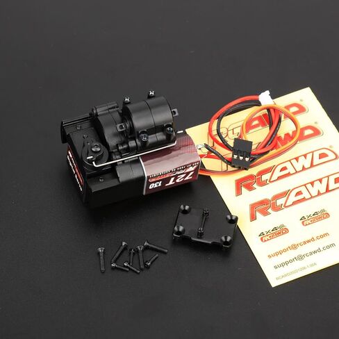 مجموعة محرك RCAWD Alum SCX24 2 سرعة نقل 72T 130 لسلسلة ترقيات سلسلة محورية 1/24 SCX24 AX24 باللون الأسود in Kuwait