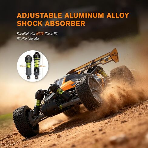 سيارات CROBOLL RLAARLO 1:10 بدون فرش RC للبالغين، سرعة قصوى 40+ ميل في الساعة، 4X4 عربات التي تجرها الدواب على الطرق الوعرة، سيارة سباق RTR مليئة بالصدمات وجهاز التحكم عن بعد in Kuwait