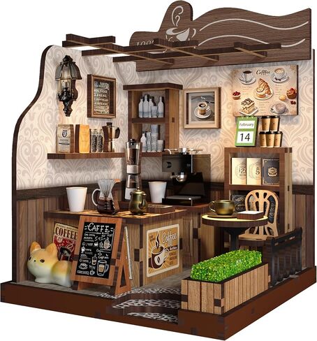 Soothee DIY Miniature Kit - 3D Puzzles for Adults & Teens, Book Nooks and Model Building Kits for Bookshelf Decor, Relaxing Craft & Unique Gift for Craft Lovers (Country Cafe) in Saudi Arabia