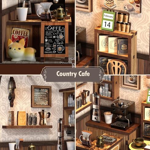 Soothee DIY Miniature Kit - 3D Puzzles for Adults & Teens, Book Nooks and Model Building Kits for Bookshelf Decor, Relaxing Craft & Unique Gift for Craft Lovers (Country Cafe) in Saudi Arabia