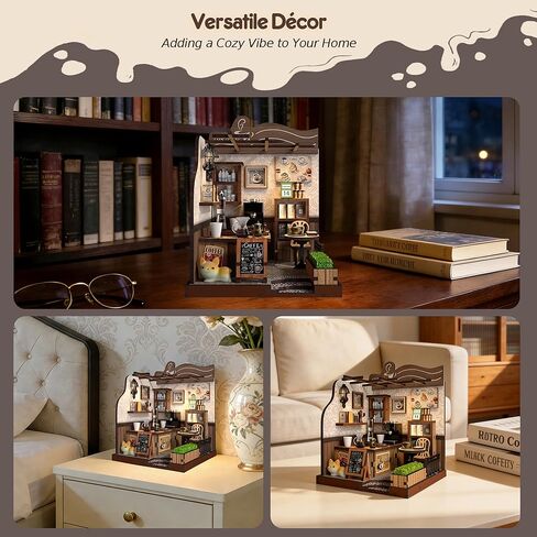 Soothee DIY Miniature Kit - 3D Puzzles for Adults & Teens, Book Nooks and Model Building Kits for Bookshelf Decor, Relaxing Craft & Unique Gift for Craft Lovers (Country Cafe) in Saudi Arabia