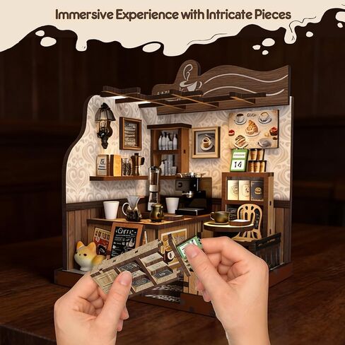 Soothee DIY Miniature Kit - 3D Puzzles for Adults & Teens, Book Nooks and Model Building Kits for Bookshelf Decor, Relaxing Craft & Unique Gift for Craft Lovers (Country Cafe) in Saudi Arabia