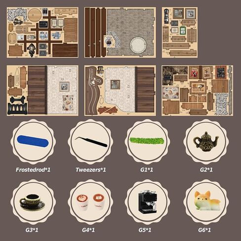 Soothee DIY Miniature Kit - 3D Puzzles for Adults & Teens, Book Nooks and Model Building Kits for Bookshelf Decor, Relaxing Craft & Unique Gift for Craft Lovers (Country Cafe) in Saudi Arabia