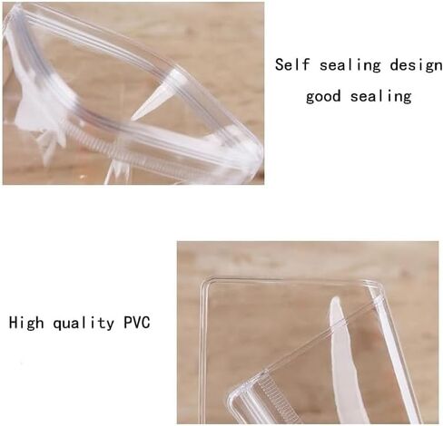 50 PCS PVC Clear Jewelry Organizer, Anti Oxidation Zipper Bag for Packaging Jewelry Rings Earrings, Transparent Poly Pouch for Cookie Candies Snacks Seeds Biscuits Soap Beads Powder, Medium in Saudi Arabia