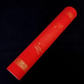 KYMY Chinese Red Xuan Paper Roll, Spring Festival Asian Blank Calligraphy Rice Paper- 34cm x 20m, Golden Point Door Chunlian Duilian Scrolls Couplets for Asian Vietnamese Korea Lunar New Year 对联春联纸 in Saudi Arabia