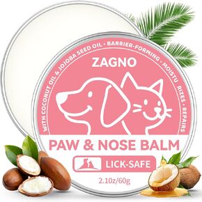 All-Natural Lick-Safe Dog Paw Balm With Coconut Oil |Fast Repair & Nourishment for Irritated Paw Pads & Nose | Cat Wax & Cream, Suitable for Dry, Cracked, and Irritated Noses | Hoof Care | 2.1 oz in Saudi Arabia