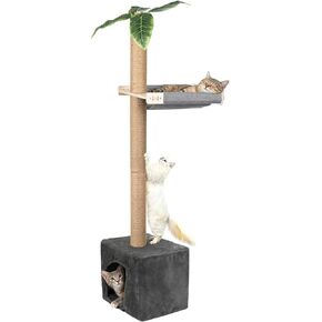 مجثم نافذة للقطط من XiaZ مع عمود خدش طويل القامة، أرجوحة نافذة للقطط مقاس 58 بوصة مع شقة للقطط، عمود خدش للقطط متعدد المستويات للتسلق والنوم ومشاهدة الطيور in Kuwait