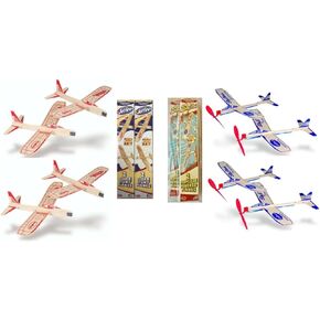 مجموعة هدايا مزدوجة من Guillows Balsa Wood Gliders Jetfire وحزمة Sky Streak المزدوجة - (إجمالي 4 طائرات) من Guillow in Kuwait