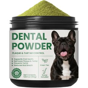 Dog Teeth Cleaning Powder, Dog Dental Powder and Cats Breath Freshener, Plaque Off Pet Tooth Cleaning lab co, Bad Breath & Tartar Remover, Dog Teeth Cleaning with Enzymes-Green Tea in Saudi Arabia