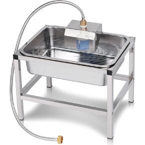 موزع وعاء الماء التلقائي للكلاب 3 جال للكلاب الكبيرة في الهواء الطلق وعاء ماء مرتفع للكلاب مع حامل، سقي الحيوانات الأليفة من الفولاذ المقاوم للصدأ مع صمام تعويم للماشية من سلالات الماعز الكبيرة in Kuwait