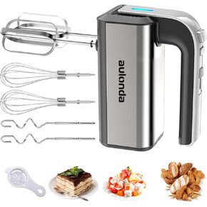 Hand Mixer Electric 5 Speed Kitchen Hand Held Mixer with Turbo Boost,Stainless Steel Performance Hand Mixer Includes 6 Attachments for Easy Whipping Dough, Cream, Cake in Saudi Arabia
