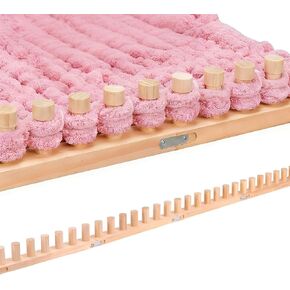 Helihuo 65"Wooden Loom for Chunky Blanket, Long Installation Free and Adjustable Foldable Portable Extra Loom, Beginner-Chunky Knitting for Beginners and Home Decoration (65") in Saudi Arabia