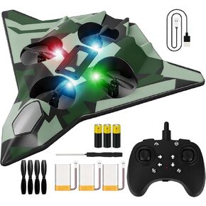 Foam Remote Control Airplanes for Kids & Adults | RC Fighter Jet with Light, 360° Flip Fighter Jet Toys, Stunt Roll, Airplane Toy Great for Beginners Christmas & Birthday Gift for Kids Boys Aged 3+ in Saudi Arabia