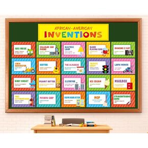 gisgfim 21pcs Black History Month Decorations African American History Bulletin Board Set Black Inventors Poster African American Inventions Wall Decor for Primary Middle High School Classroom Library in Saudi Arabia