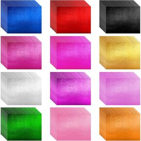 240 PCS Colorful Shiny Gold Leaf Sheets, 3.4×3.1 inch Foil Paper for Crafts, Arts Decoration, DIY Crafts, Furniture, Nails, Paintings, 12 Colors in Kuwait
