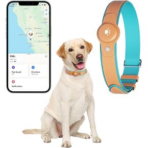 2-in-1 GPS Tracker for Dogs: Smart Twith مع موقع في الوقت الفعلي ، لا توجد رسوم شهرية ، ومجموعة غير محدودة (iOS فقط) طوق الكلاب GPS-مثالي للكلاب الصغيرة الكبيرة المتوسطة (شملت تعقب) (بني) (بني) (بني) in Kuwait