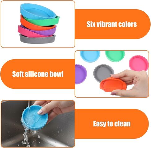 6 Pcs Crested Gecko Food Dish Water Bowl Silicone Reptile Feeding Cups Crested Gecko Tank Accessories for Reptile Tanks Hermit Crab Tortoise Small Pet 6 Colors in Saudi Arabia