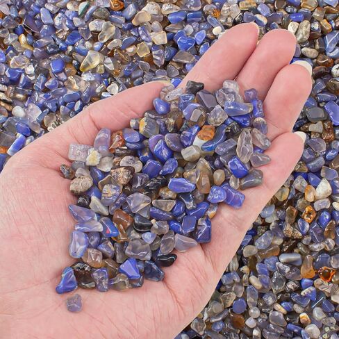 0.3Lb/100g Colorful Agate Aquarium Fish Tank Gravel Rocks, Crushed Stone Crystal Chips Bulk Natural Gemstones Pebbles Irregular for Aquarium, Vase Fillers, Succulent Plants Decor (Multicolor Agate) in Saudi Arabia