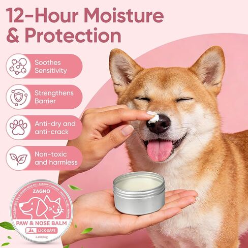 All-Natural Lick-Safe Dog Paw Balm With Coconut Oil |Fast Repair & Nourishment for Irritated Paw Pads & Nose | Cat Wax & Cream, Suitable for Dry, Cracked, and Irritated Noses | Hoof Care | 2.1 oz in Saudi Arabia