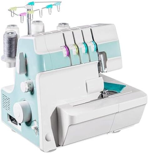 Heavy-Duty Coverstitch Serger, Overlock Sewing Machine w/2-3-4 Stitch Capability, Trim Trap, and Presser Feet, Adjustable Gauge for Beginners in Saudi Arabia