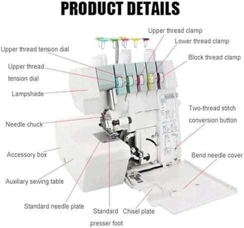 Heavy-Duty Coverstitch Serger, Overlock Sewing Machine w/2-3-4 Stitch Capability, Trim Trap, and Presser Feet, Adjustable Gauge for Beginners in Saudi Arabia
