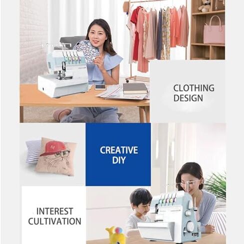 Heavy-Duty Coverstitch Serger, Overlock Sewing Machine w/2-3-4 Stitch Capability, Trim Trap, and Presser Feet, Adjustable Gauge for Beginners in Saudi Arabia