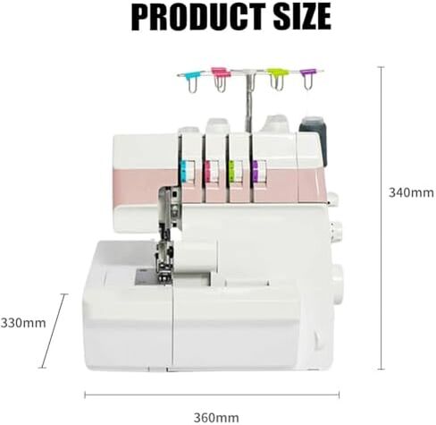 Heavy-Duty Coverstitch Serger, Overlock Sewing Machine w/2-3-4 Stitch Capability, Trim Trap, and Presser Feet, Adjustable Gauge for Beginners in Saudi Arabia