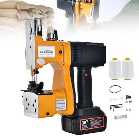 آلة إغلاق الأكياس الكهربائية، ماكينة خياطة لاسلكية محمولة، مع بطارية ذات سعة كبيرة 36 ​​فولت، لكيس الخيش، والقماش، وأكياس التغذية (بطارية واحدة) in Kuwait