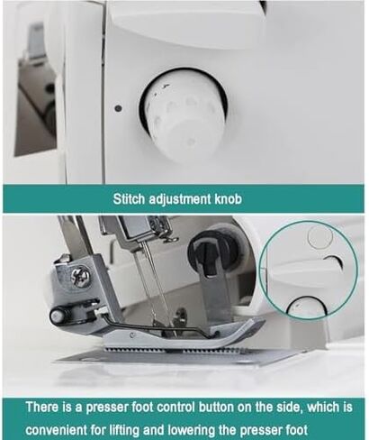 Heavy-Duty Coverstitch Serger Overlock Sewing Machine with 2-3-4-5 Stitch Capability, Trim Trap, and Presser Feet for Professionals in Saudi Arabia