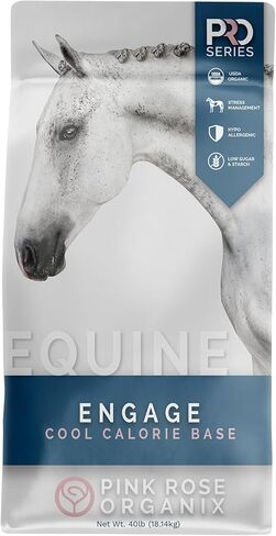 PRO Series Engage Cool Calorie Base Equine Feed, 40lbs - with PROeq for Joint, Gut, Brain & Body Health - Ideal for Easy Keepers - Low NSC, USDA Organic & Alfalfa-Free in Saudi Arabia
