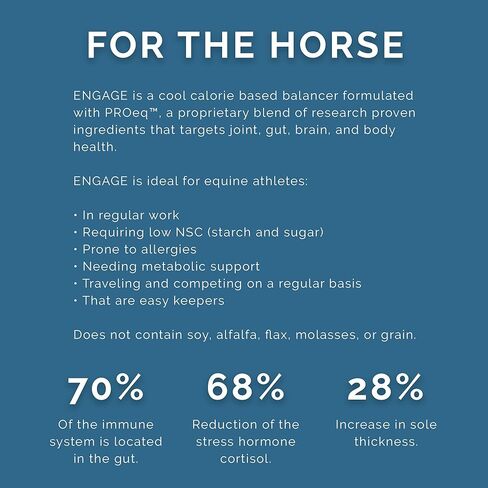 PRO Series Engage Cool Calorie Base Equine Feed, 40lbs - with PROeq for Joint, Gut, Brain & Body Health - Ideal for Easy Keepers - Low NSC, USDA Organic & Alfalfa-Free in Saudi Arabia